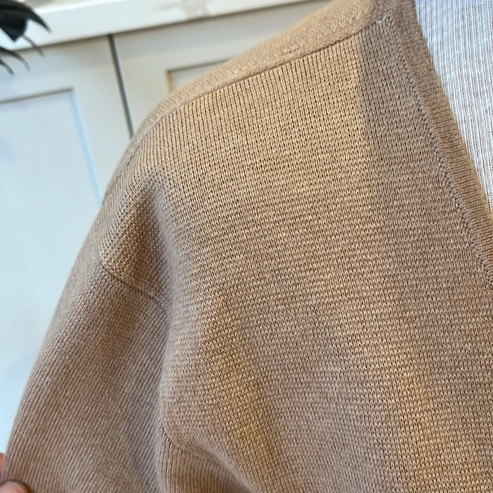 J. Crew Camel Wool Blend Cardigan with Gold Buttons - Picture 4 of 12